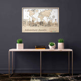 Personalized Wooden World Map Wall Art with Quotes