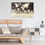 World Map Push Pin Travel Map - Wood Home Decor