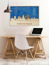 Warsaw 3D City Wooden Wall Art - Poland Skyline Travel Decor Gift