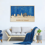 Warsaw 3D City Wooden Wall Art - Poland Skyline Travel Decor Gift