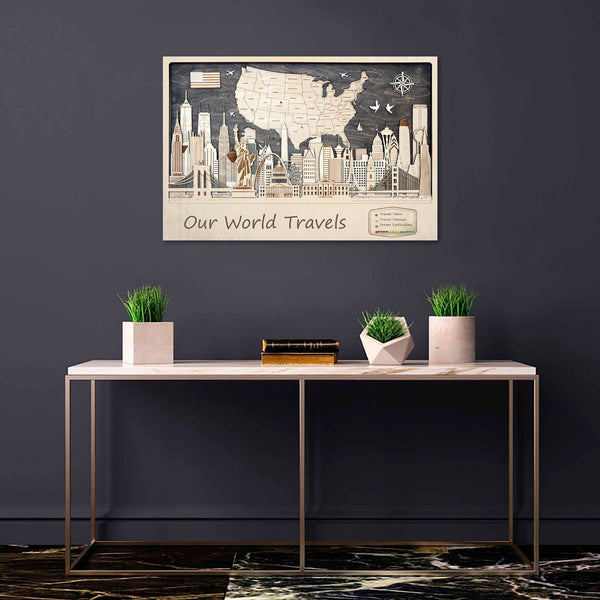 USA Push Pin Travel Map - Personalized Wall Art Gift