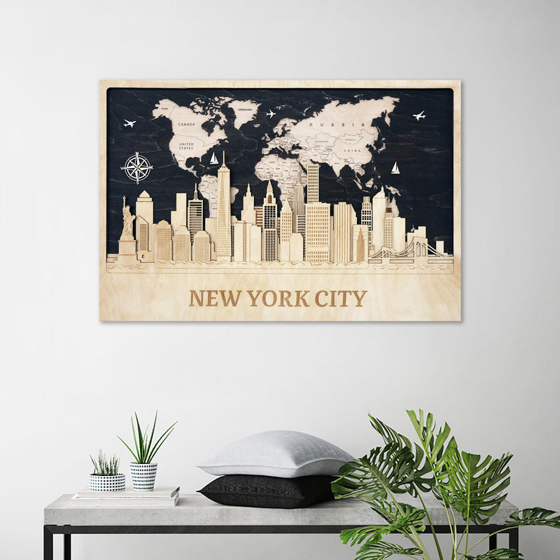 New York City Wooden Poster - Custom Home Decor