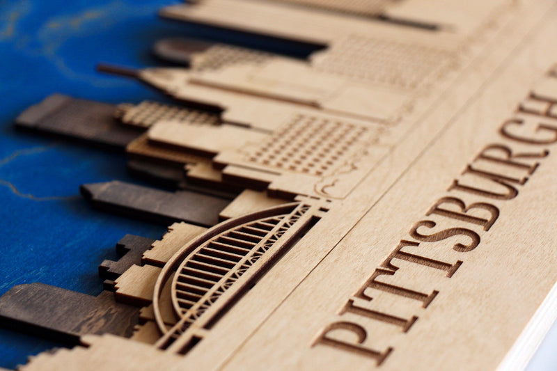 Seattle 3D City Skyline Wall Hangings - Personalized Wooden World Map