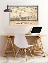 San Antonio Wall Art - Personalized Wood Decor