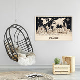 Prague Wall Art - Rustic Cityscape Wood Decor