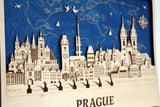 Prague Wall Art - Rustic Cityscape Wood Decor