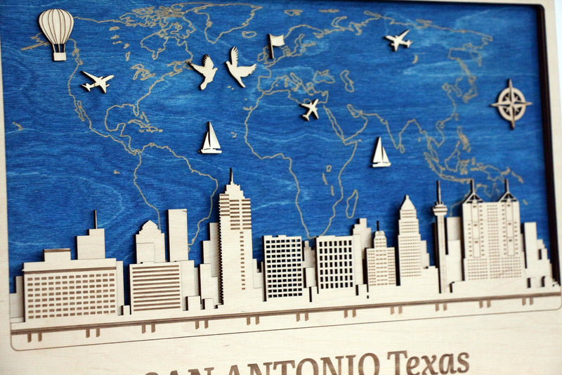 San Antonio Wall Art - Personalized Wood Decor