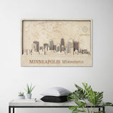 Minneapolis City Skyline Wall Decor - Housewarming Gift