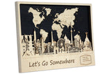 Wood Push Pin World Map - Personalized Travel Wall Decor