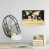 San Francisco Wood Map Wall Decor