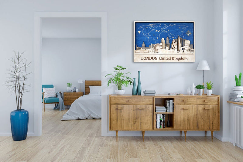 London Skyline Personalized Wall Decor - Anniversary Gift