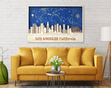 Los Angeles Wood Wall Art - Customizable World Map