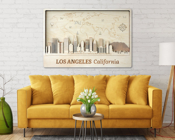 Los Angeles Skyline Art Wall Decor