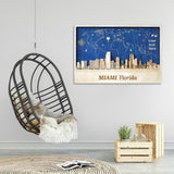 Miami Wooden City Skyline - Home Decor - Wall Art