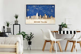 Miami Wooden City Skyline - Home Decor - Wall Art