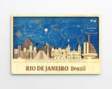 Rio de Janeiro Wooden City Skyline - Wall Art - Brazil Monuments