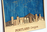 Portland Wooden City Skyline - Personalized Travel Gift - Wall Art