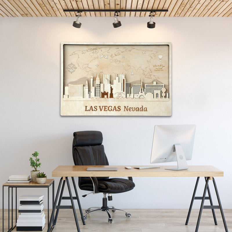 Las Vegas Wall Art Decor - Personalized Wood Decor