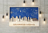 Los Angeles Wood Wall Art - Customizable World Map