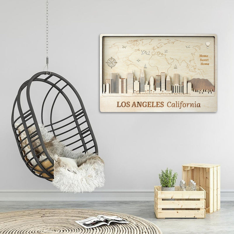 Los Angeles Skyline Art Wall Decor