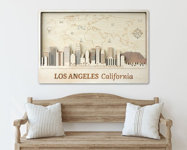 Los Angeles Skyline Art Wall Decor