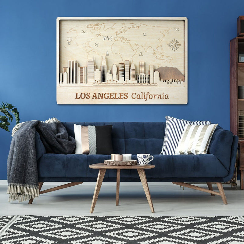 Los Angeles Skyline Art Wall Decor