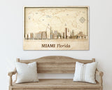 Miami Skyline Wood Wall Art - Custom Personalized Gift