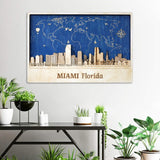 Miami Skyline Wall Art - Personalized Wood Decor