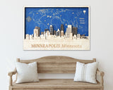 Minneapolis Personalized Wood Wall Art for 5th Anniversary Gift