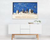 Minneapolis Personalized Wood Wall Art for 5th Anniversary Gift