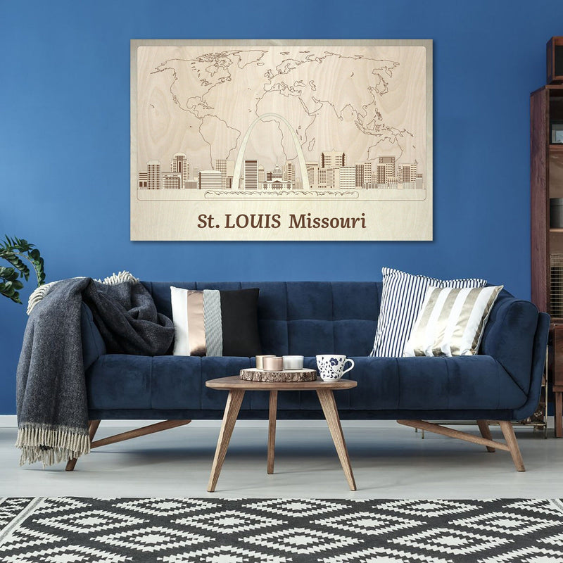 St. Louis Wooden Wall Art - Rustic Farmhouse Decor - Custom Anniversary Gift