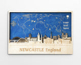 Newcastle Wood Wall Art Travel Map