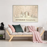 Pittsburgh Wall Decor - Custom Wood Art for Anniversary or Housewarming