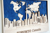 Toronto 3D City Wood Wall Art - Unique Canada Travel Decor