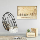 Detroit Skyline Art Wood Wall Decor