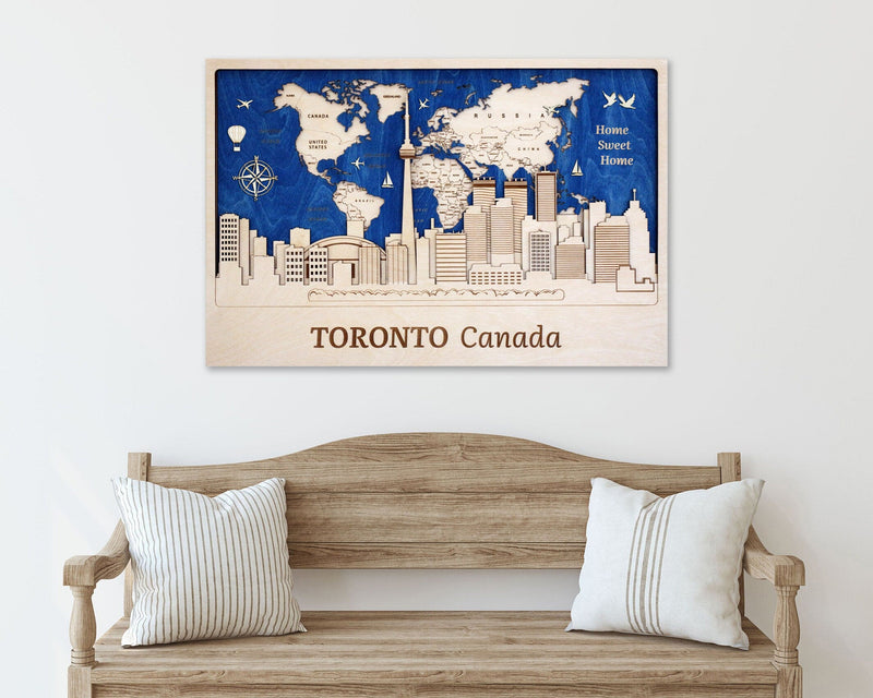 Toronto Wall Decor Wood Wall Art