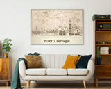 Porto Wooden World Map - Customizable Travel Souvenir - Wall Art