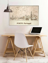 Porto Wooden World Map - Customizable Travel Souvenir - Wall Art