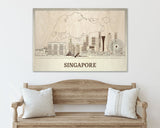 Singapore Wood Wall Art Custom Travel Gift.