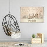 Singapore Wood Wall Art Custom Travel Gift.