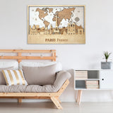 Paris Skyline 3D Wooden Silhouette - Personalized Lover Gift