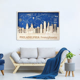 Philadelphia Wooden Wall Art - Personalized Housewarming Gift - Office Decor