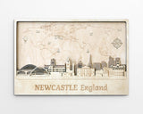 Newcastle Skyline Wall Art - Personalized Wood Decor