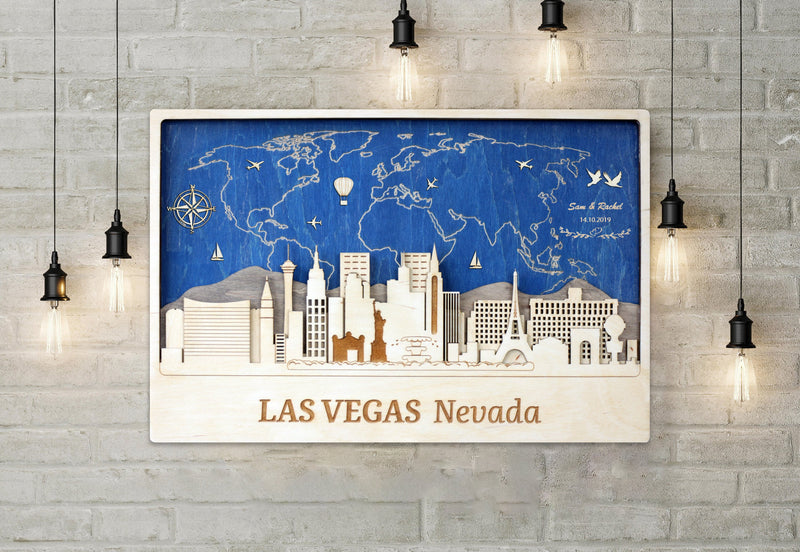 Las Vegas Wall Art Decor - Personalized Wood Decor