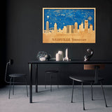 Nashville City Skyline Wood Wall Art - Personalized Poster