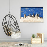 Minneapolis City Skyline Wall Decor - Housewarming Gift