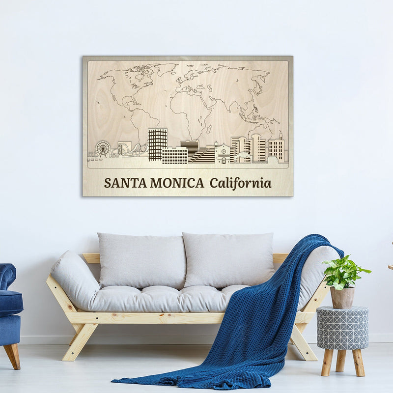 Santa Monica Wood Wall Art - Custom Rustic Home Decor