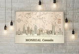 Montreal Skyline Wood Wall Art - Personalized Canada Gift