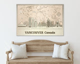 Vancouver Skyline Wood Wall Art - Personalized Canada Gift