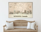 Winnipeg Skyline Wood Wall Art - Personalized Canada Gift